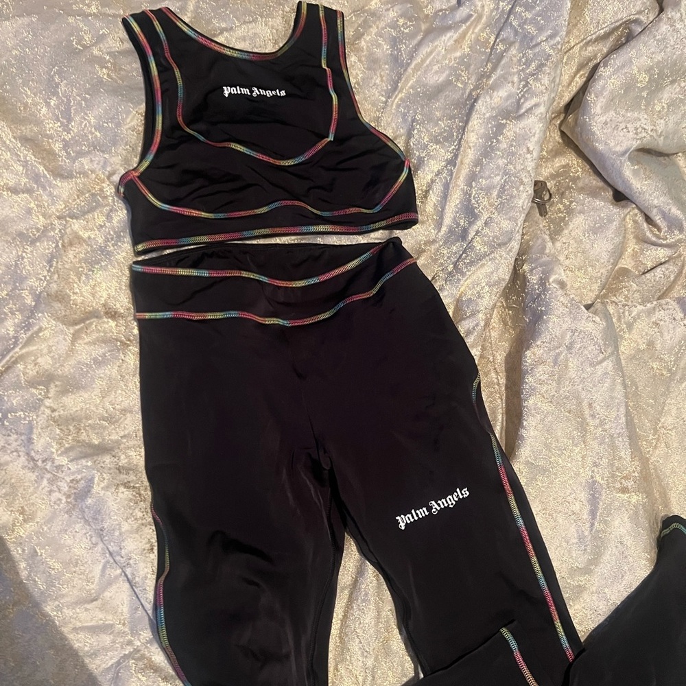 Rainbow Palm Angel Outfit Sports Bra & Leggings AUTHENTIC